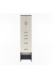 Arges Dolap 3 Raflı 5 Çekmeceli 2 Kapaklı 60x30x243 Antrasit-Aytaşı