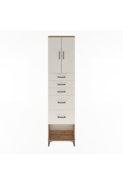 Arges Dolap 3 Raflı 5 Çekmeceli 2 Kapaklı 60x30x243 Çam-Aytaşı