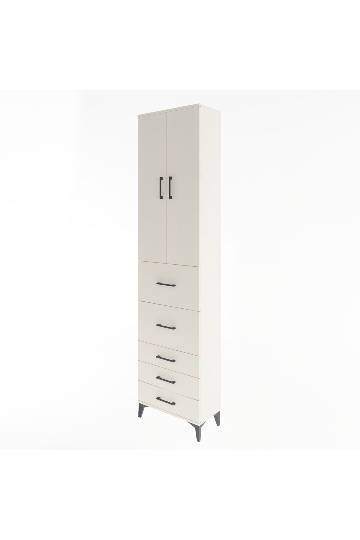 Arges Dolap 4 Raflı 5 Çekmeceli 2 Kapaklı 60x30x243 Aytaşı-Aytaşı