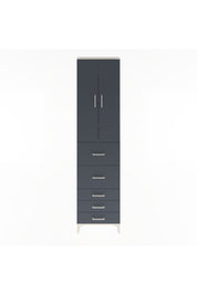 Arges Dolap 4 Raflı 5 Çekmeceli 2 Kapaklı 60x30x243 Aytaşı-Antrasit