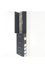 Arges Dolap 4 Raflı 5 Çekmeceli 2 Kapaklı 60x30x243 Aytaşı-Antrasit