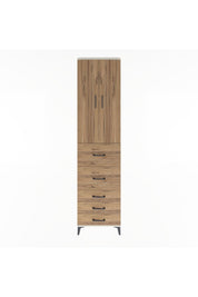 Arges Dolap 4 Raflı 5 Çekmeceli 2 Kapaklı 60x30x243 Aytaşı-Çam