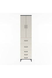 Arges Dolap 4 Raflı 5 Çekmeceli 2 Kapaklı 60x30x243 Antrasit-Aytaşı