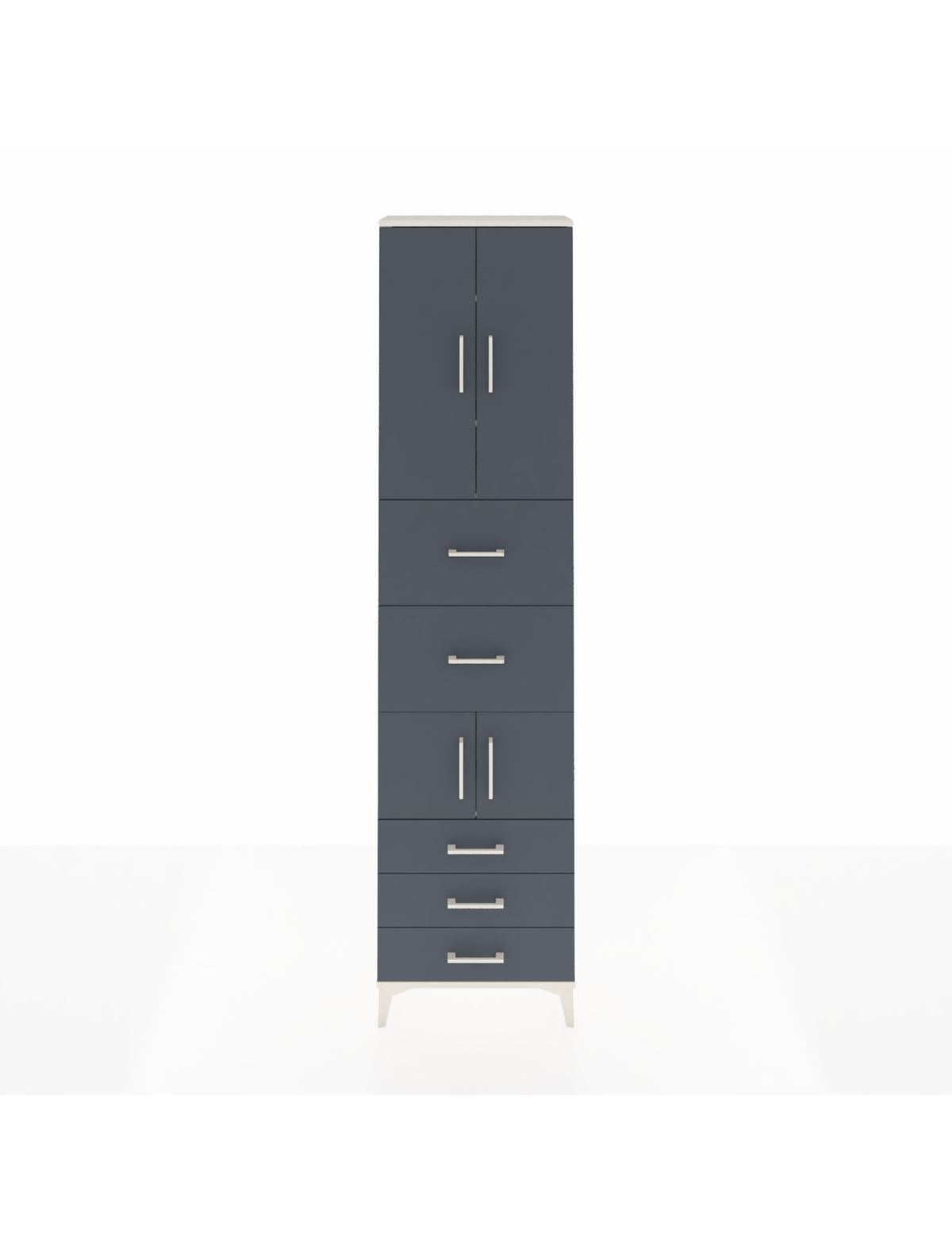 Arges Dolap 4 Raflı 5 Çekmeceli 4 Kapaklı 60x30x243 Aytaşı-Antrasit