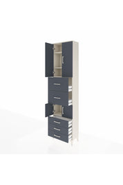 Arges Dolap 4 Raflı 5 Çekmeceli 4 Kapaklı 60x30x243 Aytaşı-Antrasit