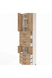 Arges Dolap 4 Raflı 5 Çekmeceli 4 Kapaklı 60x30x243 Aytaşı-Çam