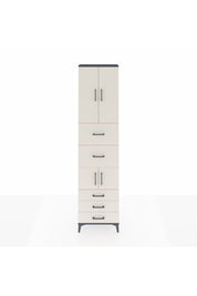 Arges Dolap 4 Raflı 5 Çekmeceli 4 Kapaklı 60x30x243 Antrasit-Aytaşı