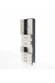 Arges Dolap 4 Raflı 5 Çekmeceli 4 Kapaklı 60x30x243 Antrasit-Aytaşı