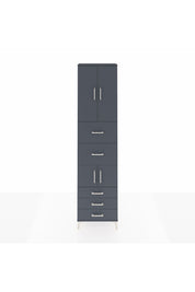 Arges Dolap 4 Raflı 5 Çekmeceli 4 Kapaklı 60x30x243 Antrasit-Antrasit