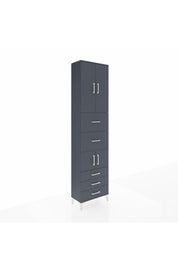 Arges Dolap 4 Raflı 5 Çekmeceli 4 Kapaklı 60x30x243 Antrasit-Antrasit