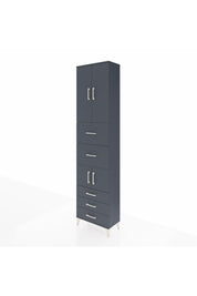 Arges Dolap 4 Raflı 5 Çekmeceli 4 Kapaklı 60x30x243 Antrasit-Antrasit