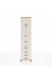 Arges Dolap 4 Raflı 5 Çekmeceli 4 Kapaklı 60x30x243 Çam-Aytaşı