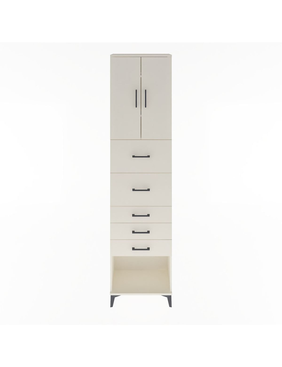 Arges Dolap 3 Raflı 5 Çekmeceli 2 Kapaklı 60x30x243 Aytaşı-Aytaşı