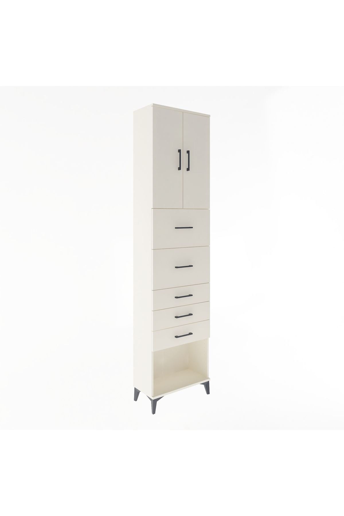 Arges Dolap 3 Raflı 5 Çekmeceli 2 Kapaklı 60x30x243 Aytaşı-Aytaşı