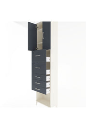 Arges Dolap 3 Raflı 5 Çekmeceli 2 Kapaklı 60x30x243 Aytaşı-Antrasit