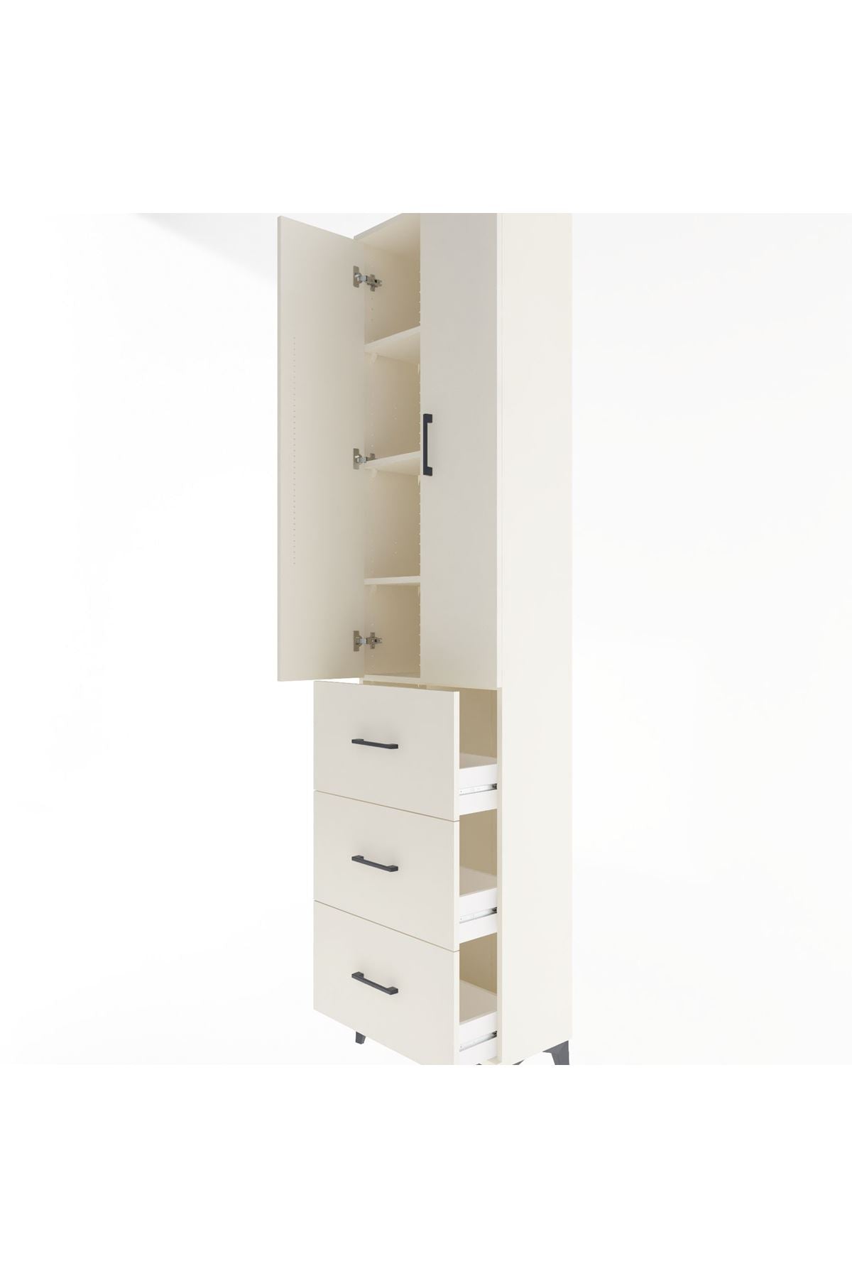 Arges Dolap 4 Raflı 3 Çekmeceli 2 Kapaklı 60x30x243 Aytaşı-Aytaşı