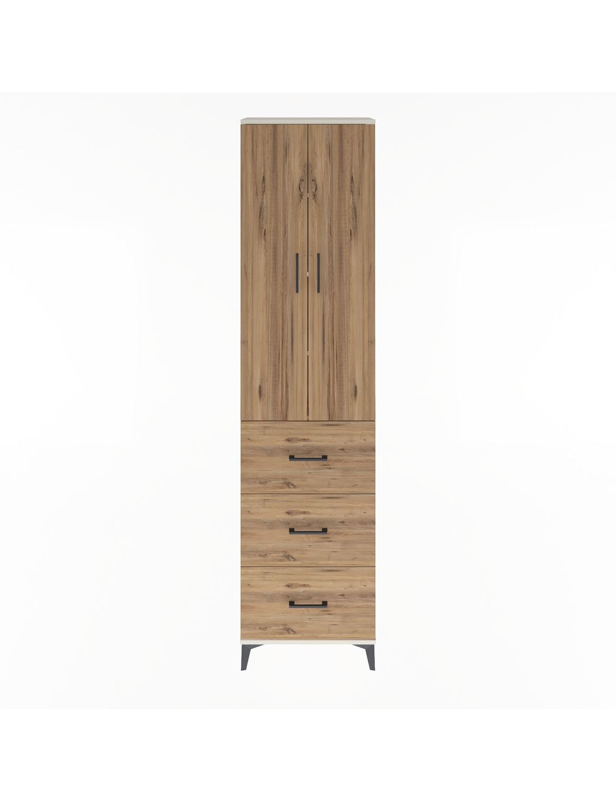 Arges Dolap 4 Raflı 3 Çekmeceli 2 Kapaklı 60x30x243 Aytaşı-Çam