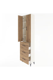 Arges Dolap 4 Raflı 3 Çekmeceli 2 Kapaklı 60x30x243 Aytaşı-Çam
