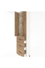 Arges Dolap 4 Raflı 3 Çekmeceli 2 Kapaklı 60x30x243 Aytaşı-Çam