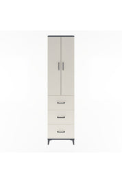 Arges Dolap 4 Raflı 3 Çekmeceli 2 Kapaklı 60x30x243 Antrasit-Aytaşı