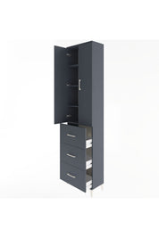 Arges Dolap 4 Raflı 3 Çekmeceli 2 Kapaklı 60x30x243 Antrasit-Antrasit