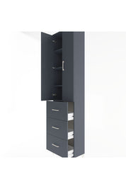 Arges Dolap 4 Raflı 3 Çekmeceli 2 Kapaklı 60x30x243 Antrasit-Antrasit