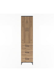 Arges Dolap 4 Raflı 3 Çekmeceli 2 Kapaklı 60x30x243 Antrasit-Çam