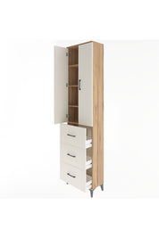 Arges Dolap 4 Raflı 3 Çekmeceli 2 Kapaklı 60x30x243 Çam-Aytaşı