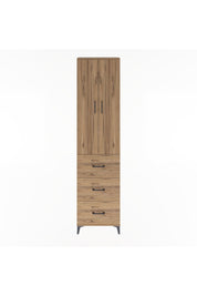 Arges Dolap 4 Raflı 3 Çekmeceli 2 Kapaklı 60x30x243 Çam-Çam
