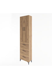 Arges Dolap 4 Raflı 3 Çekmeceli 2 Kapaklı 60x30x243 Çam-Çam