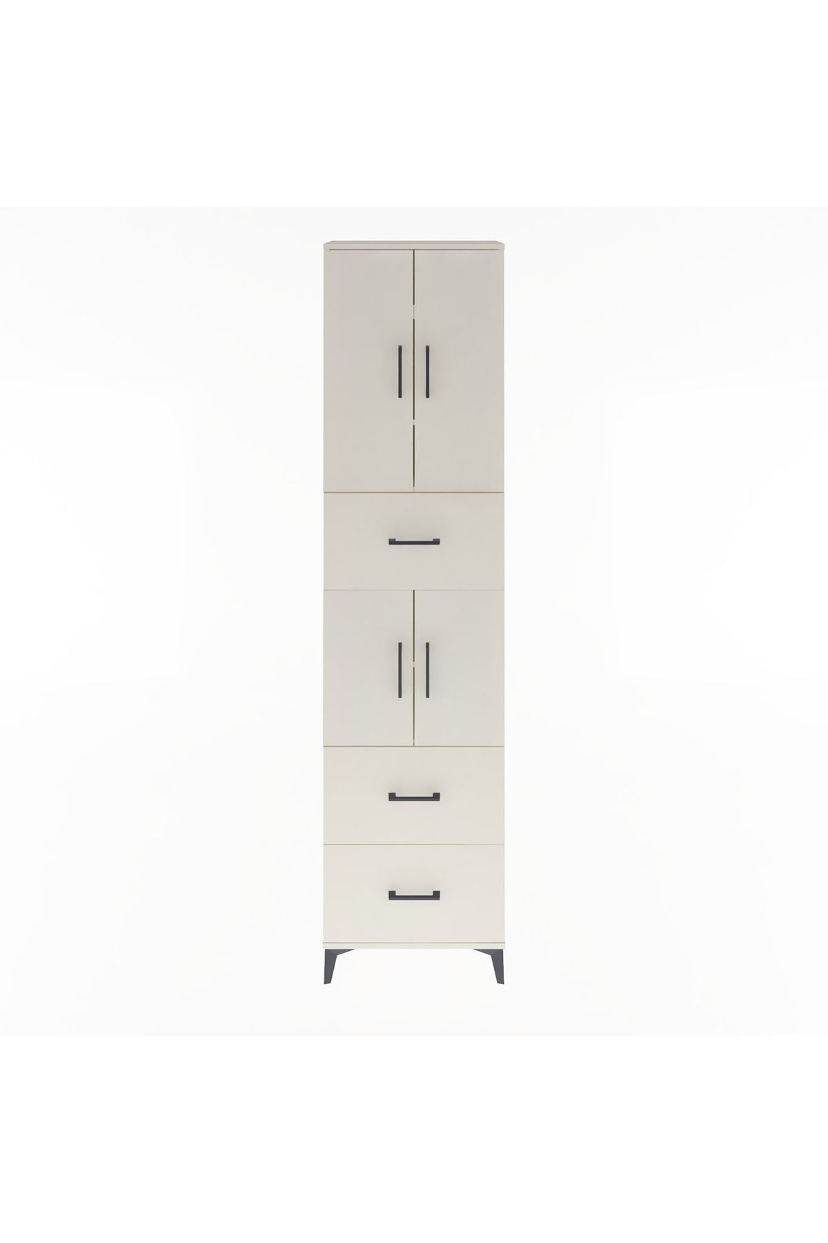 Arges Dolap 5 Raflı 3 Çekmeceli 4 Kapaklı 60x30x243 Aytaşı-Aytaşı