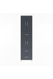 Arges Dolap 5 Raflı 3 Çekmeceli 4 Kapaklı 60x30x243 Aytaşı-Antrasit