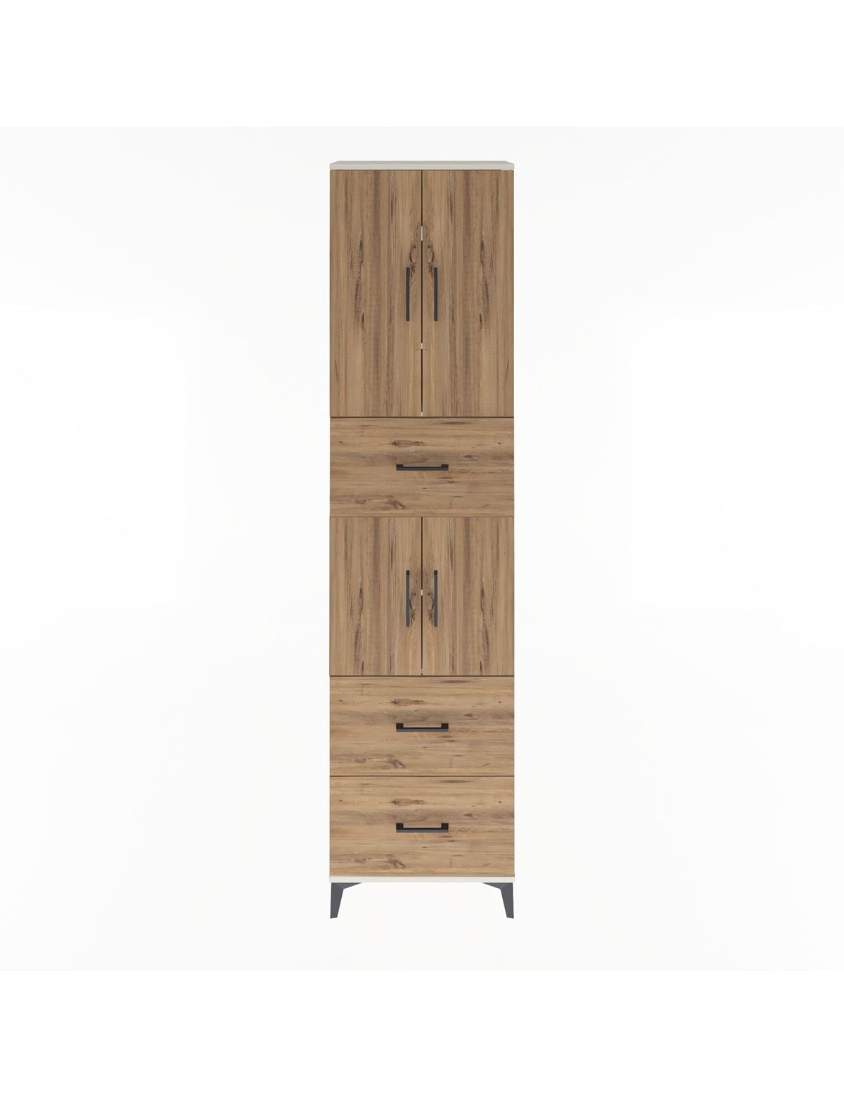 Arges Dolap 5 Raflı 3 Çekmeceli 4 Kapaklı 60x30x243 Aytaşı-Çam