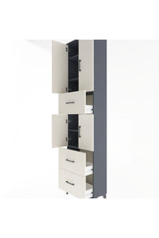 Arges Dolap 5 Raflı 3 Çekmeceli 4 Kapaklı 60x30x243 Antrasit-Aytaşı
