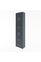 Arges Dolap 5 Raflı 3 Çekmeceli 4 Kapaklı 60x30x243 Antrasit-Antrasit