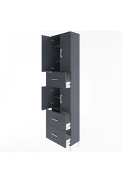 Arges Dolap 5 Raflı 3 Çekmeceli 4 Kapaklı 60x30x243 Antrasit-Antrasit