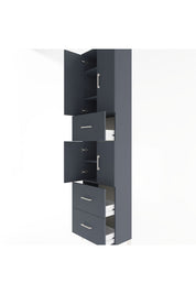 Arges Dolap 5 Raflı 3 Çekmeceli 4 Kapaklı 60x30x243 Antrasit-Antrasit