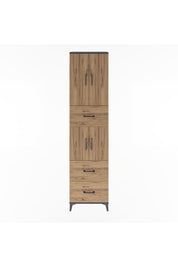 Arges Dolap 5 Raflı 3 Çekmeceli 4 Kapaklı 60x30x243 Antrasit-Çam