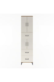 Arges Dolap 5 Raflı 3 Çekmeceli 4 Kapaklı 60x30x243 Çam-Aytaşı