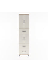 Arges Dolap 5 Raflı 3 Çekmeceli 4 Kapaklı 60x30x243