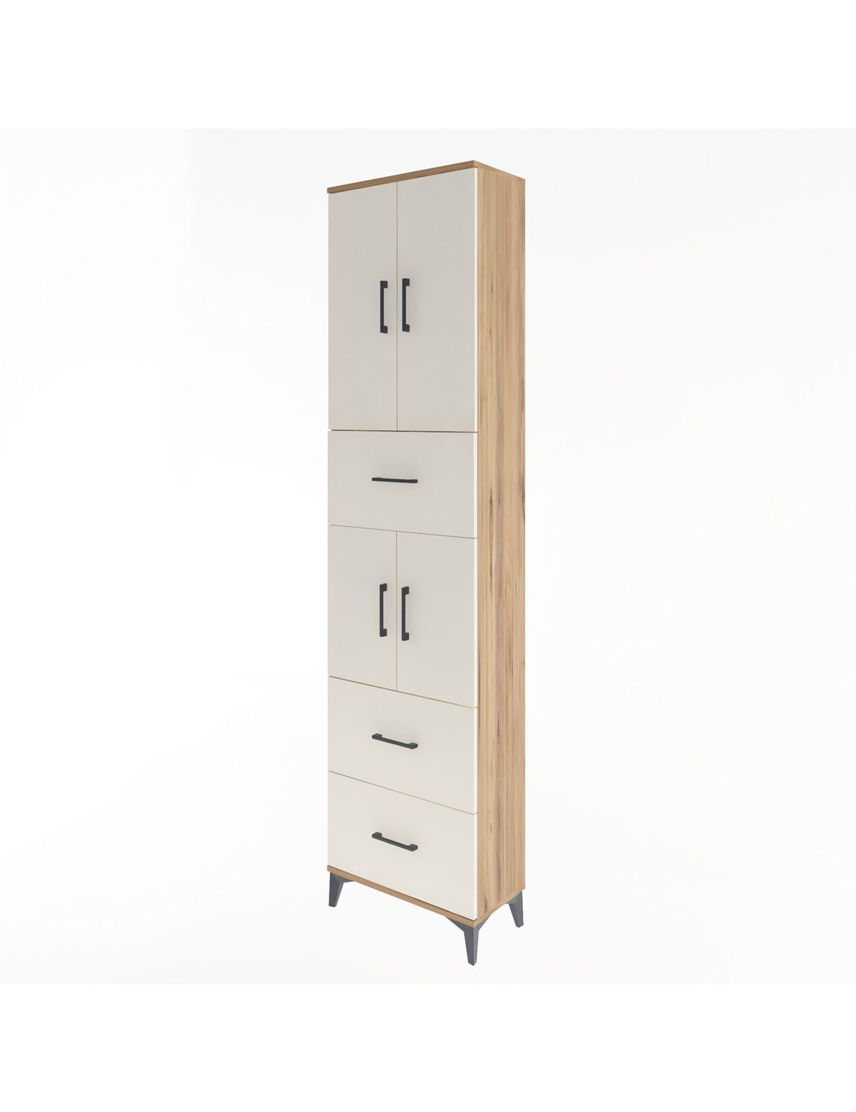 Arges Dolap 5 Raflı 3 Çekmeceli 4 Kapaklı 60x30x243 - S32M071V7A