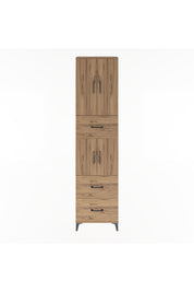 Arges Dolap 5 Raflı 3 Çekmeceli 4 Kapaklı 60x30x243 Çam-Çam