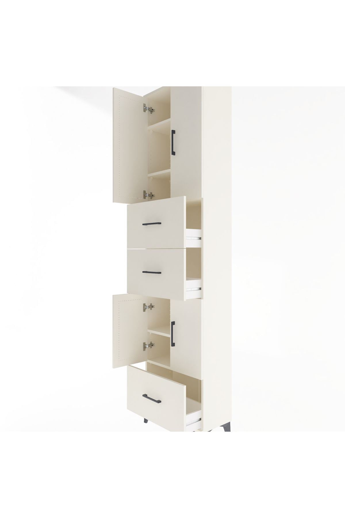 Arges Dolap 5 Raflı 3 Çekmeceli 4 Kapaklı 60x30x243 Aytaşı-Aytaşı