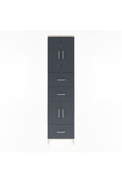 Arges Dolap 5 Raflı 3 Çekmeceli 4 Kapaklı 60x30x243 Aytaşı-Antrasit