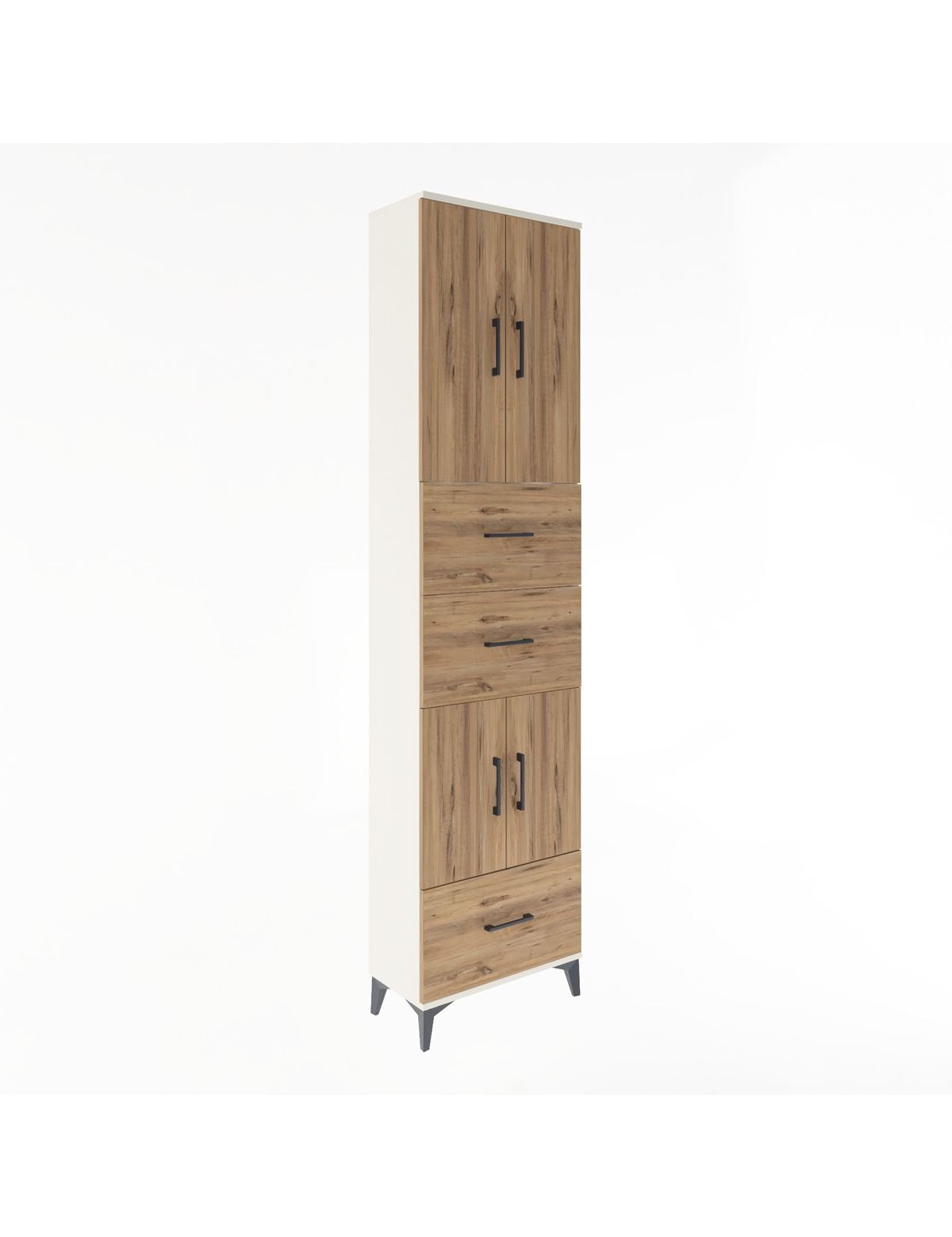 Arges Dolap 5 Raflı 3 Çekmeceli 4 Kapaklı 60x30x243 Aytaşı-Çam