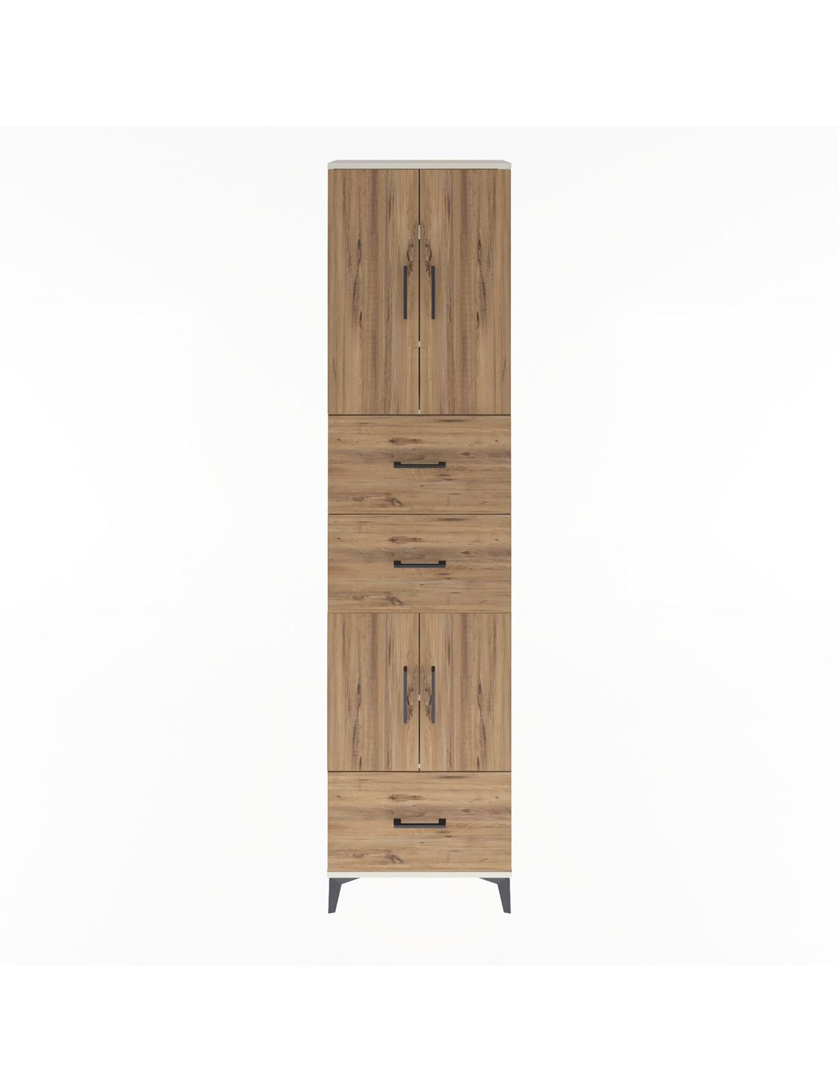 Arges Dolap 5 Raflı 3 Çekmeceli 4 Kapaklı 60x30x243 Aytaşı-Çam