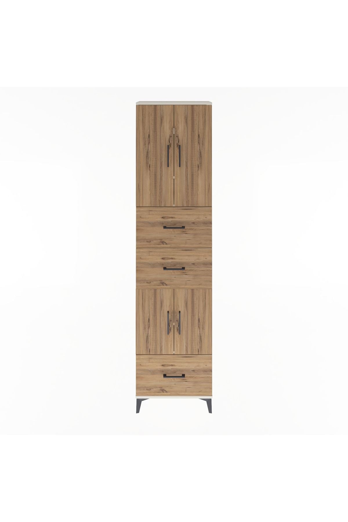 Arges Dolap 5 Raflı 3 Çekmeceli 4 Kapaklı 60x30x243 Aytaşı-Çam