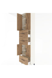 Arges Dolap 5 Raflı 3 Çekmeceli 4 Kapaklı 60x30x243 Aytaşı-Çam