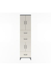 Arges Dolap 5 Raflı 3 Çekmeceli 4 Kapaklı 60x30x243 Antrasit-Aytaşı