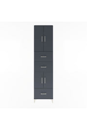 Arges Dolap 5 Raflı 3 Çekmeceli 4 Kapaklı 60x30x243 Antrasit-Antrasit
